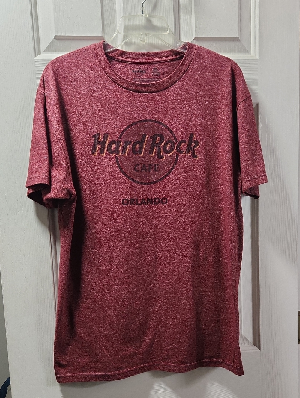 Hard Rock Cafe Men's Heathered Burgundy Graphic Tee